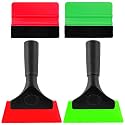 Yourkar 4 PCS Window Tint Kit Tools, Professional Vinyl Wrap Kit with Plastic Squeegee &amp; Felt Squeegee, Universal Privacy Film Installation Tint Tools for Vehicle Glass Home (Red+Green)