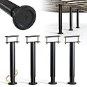 4-Piece Adjustable Height Bed Support Legs, Extra Sturdy Steel with Wider Rubber Base,King, Queen (10"-16.5")