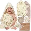 Muslin Baby Bath Towels Set Organic Cotton Blend (Woodland Coffee)