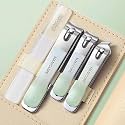 4‑Piece Nail Clipper Kit – Stainless Steel Manicure &amp; Pedicure Set with Cuticle Pusher &amp; File – Compact, Travel-Ready, Grooming Kit for Men &amp; Women