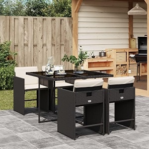 4-Piece Patio Dining Set in Black and