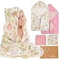 Muslin Baby Bath Towels Set 4-Piece Organic Cotton Blend (Garden)