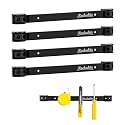 4 Pieces 12" Magnetic Tool Holder Strip, Black Magnet Bar, Metal Tool Organizer Rack for Garage Organization, Easy To Install in Workshop, Mounting Screws Included