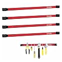4 Pieces 24" Magnetic Tool Holder Strip, Red Magnet Bar, Metal Tool Organizer Rack for Garage Organization, Easy To Install in Workshop, Mounting Screws Included