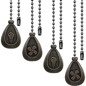 4 pieces ceiling fan pull chain extender pull chains extension fan pull chain bronze pendant 12 inch ceiling fan chain ornament with ball fan chain connector black copper