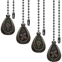 4 Pieces Ceiling Fan Pull Chain Extender Pull Chains Extension Fan Pull Chain Bronze Pendant 12 Inch Ceiling Fan Chain Ornament with Ball Fan Chain Connector (Black Copper)