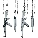 4 Pieces Dotlite Silver Pull Chains Ceiling Fan Pull Chain Extension Fan Pull Chain Pendant 12 Inch Ceiling Fan Chain Extender Ornament with Ball Fan Chain Connector (Silver)