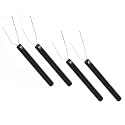 lasenersm 4 Pieces IC Puller IC Chip Puller 2 Claw IC Chip Extractor Electronic Component Grabber IC Extractor Tool IC Chip Remover IC Chip Clip IC Pliers Switch Puller(Black), qzh3623b(4)-1