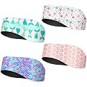 4 Pieces Kids Swimming Headband Adjustable Toddler Swimmer's Headband Waterproof Water Ears Band 24 Inch Mermaid Tail Shell Starfish Kids Swimming Ear Covers for Ear Protection