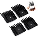 4 Pieces Professional A5-Style Animal Clipper Attachment Guard Guide Cutting Combs Set 76926-900, 1/8", 1/4", 3/8", 1/2", Compatible with Oster Classic 76 A5 Andis AG BG Wahl KM Pet Groomers (Black)