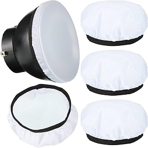 4 pieces sock soft diffuser lamp cover 825 inches 21 cm standard cloth diffuser light sock lampshade reflector lamp sock for strobe flash light speedlite 4 white cloth cap