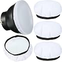 4 Pieces Sock Soft Diffuser Lamp Cover 8.25 Inches/ 21 cm Standard Cloth Diffuser Light Sock Lampshade Reflector Lamp Sock for Strobe Flash Light Speedlite (4 White Cloth Cap)