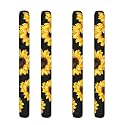 4 Pieces Sunflower Printed Refrigerator Door Handle Covers, Handmade Fridge Handle Cover, Oven Microwave Handle Protective Cover, Electrical Kitchen Appliances