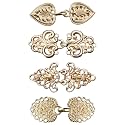 4 Pieces Vintage Sweater Clips, Sweater Clips for Cardigans to Hold Sweater Together, Shawl Collar Clasp Dress Shirt Brooch Clip&amp;Dress Clips Back Cinch