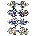 4 Pieces Vintage Sweater Clips, Sweater Clips for Cardigans to Hold Sweater Together, Shawl Collar Clasp Dress Shirt Brooch Clip&amp;Dress Clips Back Cinch