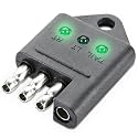 BDZMC 4 Pin Trailer Plug Tester, 4 Way Flat Trailer Circuit Tester with LED Indicators, Straight Trailer Light Wiring Testers, Trailer Tester Connector for Turn Signal Tail Lights Trouble Shooter