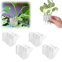 4 Pk Upgraded Aquarium Plant Holder, 3-Hole Hanging Aquarium Plant Holder with Clip, Suitable for Fish Tank Plant Potting, Aquarium Decoration, White