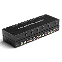 4 Port RCA to HDMI Converter 1080P/720P RCA Composite CVBS AV Switch to HDMI Converter Adapter Support 4:3/16:9 Switch, for Sega Xbox PS1 PS2 PS3 N64 NGC SNES WII VHS VCR Camera DVD(With Remote）