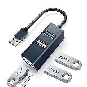 4-port usb 30 hub szjunxiao ultra-thin portable data hubfor macbook mac pro mac mini imac surface pro xps pc flash drive mobile hdd navy blue