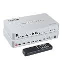 4 Port USB HDMI KVM Matrix 4x2 Dual Monitor 4K 60Hz HDMI Matrix Switch Splitter Audio Video Converter Support USB Keyboard Mouse(AU Plug)
