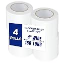 Bghdas 4 Roll, White Vapor Barrier Tape, 4" Wide x 180' Long, PE 9 mm Polyethylene Tape, for Stucco Waterproof Moisture Barriers Seal and Seam, for Crawlspaces, Insulation Repairs &amp; Plastic Liners