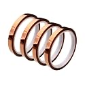 4 Rolls Heat Transfer Tape 0.78in x 100ft, Brown for Sublimation Heat Press