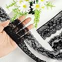 4 Rolls 24 Yards Black Lace Ribbon Trim 1'' 1.4'' 1.8'' 2.2'' Width Elastic