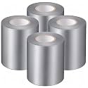 4 Rolls Wrestling Mat Tape Gymnastics Floor Tape Wrestling Grappling Exercise Mats Seam Cover, PVC 7 Mil Seam Cover Tape for Heavy Duty Carpet Jiu Jitsu Mats (Silver Gray, 4'' X 98.4')