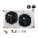 4 Row Radiator+Shroud Fan for Chevy C/K Series Pickup C10 20 30 Suburban& 73-88, Replacement Radiator, aluminum radiator, radiadores