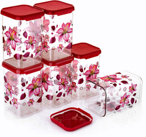 4 sacred plastic grocery container  - 1100 ml pack of 6 pink
