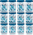 4 SACRED Plastic Grocery Container  - 1100 ml (Pack of 12, Green)