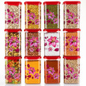 4 SACRED Plastic Grocery Container  - 1100 ml (Pack of 12, Pink)