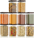 4 SACRED Plastic Grocery Container  - 1100 ml (Pack of 10, Brown)