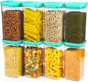 4 SACRED Plastic Grocery Container  - 1200 ml (Pack of 8, Blue)