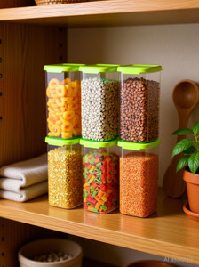 4 sacred plastic grocery container  - 1500 ml pack of 12 green