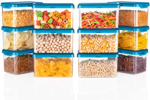 4 sacred plastic grocery container  - 750 ml pack of 12 blue