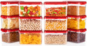 4 SACRED Plastic Grocery Container  - 750 ml (Pack of 12, Maroon)