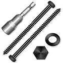 (4-Set) 1/2 x 6 Lag Screws, Stainless Steel Heavy Duty Hex Head Lag Bolts for Wood, Commercial/Industrial Grade 1/4 Bolts, Mounting Screws Bolts Kit, Black Oxided by Marysino