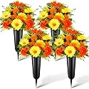 4 Set Fall Cemetery Flowers for Grave