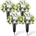 4 Set Christmas Cemetery Flowers for Grave