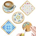 4 Sets DIY Glass Mosaic Tiles for Crafts,Mixed Color Mosaic Kits for Adults