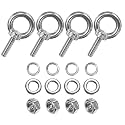 M METERXITY 4-Sets Stainless Eyebolt M5x19mm Shoulder Lifting Eye Bolt with Nuts Washers Male Screw Thread Ring Shoulder Eye Bolts Length 0.75 Inch for Suspending/Fastening