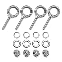 M METERXITY 4-Sets Stainless Eyebolt M5x29mm Shoulder Lifting Eye Bolt with Nuts Washers Male Screw Thread Ring Shoulder Eye Bolts Length 1.14 Inch for Suspending/Fastening