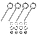 M METERXITY 4-Sets Stainless Eyebolt M5x60mm Shoulder Lifting Eye Bolt with Nuts Washers Male Screw Thread Ring Shoulder Eye Bolts Length 2.36 Inch for Suspending/Fastening