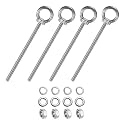 M METERXITY 4-Sets Stainless Eyebolt M6x119mm Shoulder Lifting Eye Bolt with Nuts Washers Male Screw Thread Ring Shoulder Eye Bolts Length 4.69 Inch for Suspending/Fastening