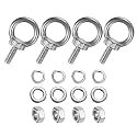 M METERXITY 4-Sets Stainless Eyebolt M6x16mm Shoulder Lifting Eye Bolt with Nuts Washers Male Screw Thread Ring Shoulder Eye Bolts Length 0.63 Inch for Suspending/Fastening