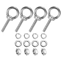 M METERXITY 4-Sets Stainless Eyebolt M6x32mm Shoulder Lifting Eye Bolt with Nuts Washers Male Screw Thread Ring Shoulder Eye Bolts Length 1.26 Inch for Suspending/Fastening