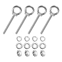 M METERXITY 4-Sets Stainless Eyebolt M6x69mm Shoulder Lifting Eye Bolt with Nuts Washers Male Screw Thread Ring Shoulder Eye Bolts Length 2.72 Inch for Suspending/Fastening