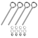 M METERXITY 4-Sets Stainless Eyebolt M8x120mm Shoulder Lifting Eye Bolt with Nuts Washers Male Screw Thread Ring Shoulder Eye Bolts Length 4.72 Inch for Suspending/Fastening
