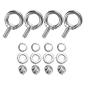 M METERXITY 4-Sets Stainless Eyebolt M8x20mm Shoulder Lifting Eye Bolt with Nuts Washers Male Screw Thread Ring Shoulder Eye Bolts Length 0.79 Inch for Suspending/Fastening